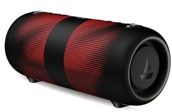 boAt Stone 1200 Pro, 60W Signature Sound, 76.2mm Drivers, TWS,7.5H Battery, Built-in Mic, Carry Strap,IPX6, Bluetooth Speaker, Wireless Speaker, Portable Speaker (Twilight Black)