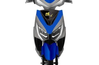 EOX E2 Low Speed Electric Scooter Non RTO with 60-80Km Range, Blue Portable Lithium Battery & Charger