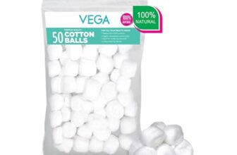Vega Cotton Balls for Soft & Absorbent for Makeup, Nail Polish Removal, Skincare, Baby Care, First Aid, Soft Cotton Balls, 100% Pure Soft Premium Cotton Balls (50 Pcs, CB-01)