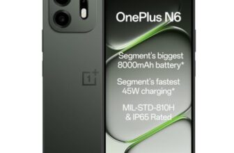 OnePlus N6 | 4GB+128GB | Midnight Green | Segment’s Biggest 8000mAh Battery | Segment’s Fastest 45W Charging | 60-Month Smoothness | Smooth 120Hz Display | 50MP Camera | Military-Grade Durability