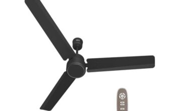 Havells REO BLDC 1200MM 5 Star Rated Ceiling Fan| Air Flow: 220 CMM| Speed: 350 RPM|Watt: 33W| Reverse Rotation Mode| Timer Setting| 2 Year Door Step Warranty By Manufacturer (Unnovate, Matte Black)