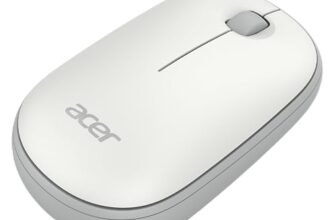 Acer Bubble Wireless Mouse AMR100 | 2.4GHz Silent Click | 1600 DPI | Ergonomic | AA Battery | Win8/10/11 | Compact Lightweight Design | Color: White/Grey