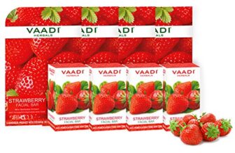 Vaadi Herbals Value Strawberry Facial Bars with Grape Seed Extract, 25gm x 4