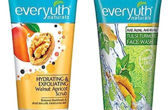Everyuth Naturals Anti Acne, Anti Marks Tulsi Turmeric Face Wash, 150gm, Tube & Everyuth Naturals Hydrating & Exfoliating Walnut Apricot Scrub, 100gm, Tube