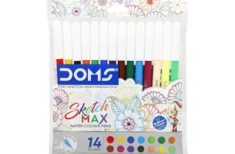 Doms Sketch MAX 14 Shades Watercolour Sketch PENS | Brilliant & Intense 14 Colours | Unique Push Resisitant Tip | Ventilated Caps