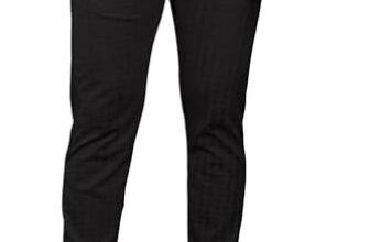 Mehrang Men’s Casual Textured Slim Fit Trousers, Formal Pants with Button Closure, Side Pockets (in, Numeric, 32, Regular, Black)
