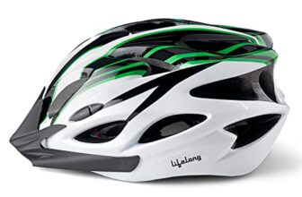 Lifelong Adjustable Cycling Helmet With Detachable Visor | Adjustable Light Weight Mountain Bike Cycle Helmet With Padding For Kids And Adults(LLFAH08, Black & White & Green