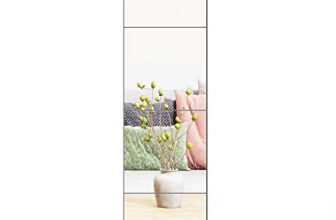 Ruomeng Frameless Wall Mirror Set – 4×12 Inch Rectangular Glass Mirrors for Vanity, Bedroom, Living Room