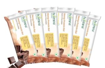 Hampa Hemp protein Bar 50g | Dark Chocolate Flavour | 10g Plant Protein | No Whey, Vegan Friendly | No Added Sugar, Sweetened with Dates | Anytime Snack with Edestine Protein | Pack of 6