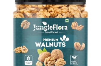 JUNGLE FLORA Premium Walnut Kernels 1 kg | 100% Natural Raw Walnuts Without Shell | Akrot Giri Dry Fruit Rich in Iron and Protein | Ideal for Breakfast | Low in Calorie Nuts