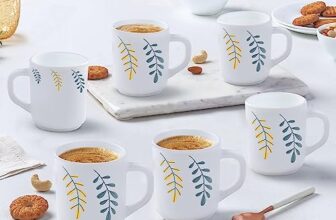 Larah by BOROSIL Niva Opalware Mug, Set of 6 Tea/Coffee Mugs, 240 ml Each, Microwave & Dishwasher Safe, Bone-Ash Free, Crockery Set Ideal for Daily Use & Gifting, White