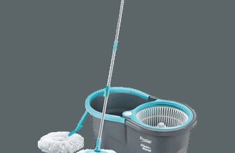 Prestige Alpha with 2 Microfiber heads 360 Degree Spinner Mop Set(Grey, Blue)