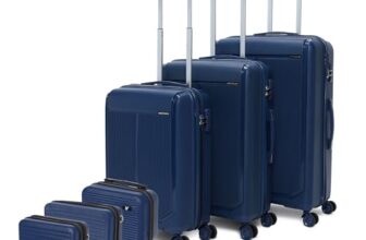ACEPACK Megatron 6-Pcs Family Luggage Set with Vanity Cases |Unbreakable Polypropylene Hard Shell Set of 3 (Cabin, Medium, Large) + 3 Vanity Cases |Number Lock, 360° Spinner Wheels, 3-Year Warranty
