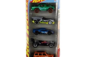 Hot Wheels Car 2026 Safari Mode Pack of 5 (95 Jeep Cherokee, Big-Air Bel Air, Blade Raider, Lamborghini Huracan Sterrato, Rally Speciale) Multi – Color