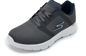 Skechers Mens Go Run 400 Charcoal/Blue Running Shoe – 11 UK (12 US) (894172ID-CCBL)