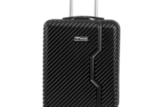 Impulse Vivid Polycarbonate (PC) Trolley Bag for Travel Small Cabin Check in, Luggage Bag Travel Hard Case with 8 Wheels 360 Degree Wheeling System (Black, Large Checked)