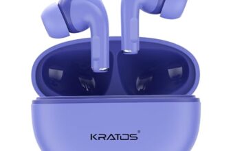 Kratos Pop Ear Buds Wireless with 60H Playtime, Noise Isolation & Clear Calls, Bluetooth Earbuds with Voice Assistant, Ear Buds with Bluetooth V 5.3 & with Type C Fast Charging, IPX4 TWS Earphones