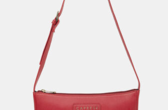 Caprese Jena Baguette Medium Red Handbag for Women Shoulder Bag with Adjustable Strap Shoulder Bag(Red, 2.04 L)