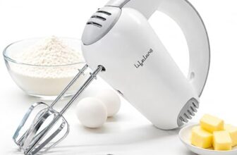 Lifelong 450W Hand Mixer with Beaters & Dough Hooks | 5-Speed Control with Turbo Boost | Low Noise 100% Copper DC Motor | Large Eject Button | Electric Beater for Cake, Dough, Cream & More