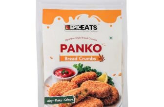 Epiceats Panko Bread Crumbs | Original Japanese Style Breadcrumbs | Crispy Bread Crumbs for Fried Chicken, Cutlets, Fish Fry & Snacks | Plain Unseasoned Breadcrumb Coating | Absorbs Less Oil | Soya Free & Nut Free – 475g