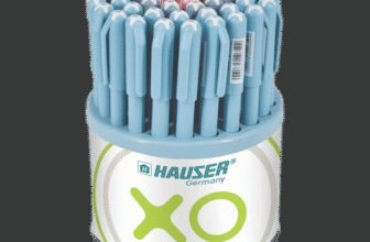 HAUSER XO 0.6 mm Tumbler | Sleek Body & Minimalistic Design | Smooth Writing Ball Pen(Pack of 50, Ink Color – Blue, Black & Red)
