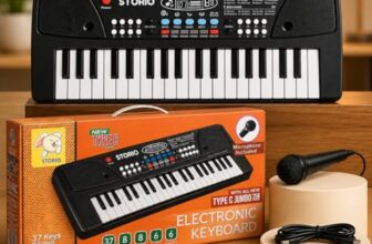 Storio Kids Piano Keyboard with Mic | 37 Keys, 8 Rhythms, 8 Tones & 6 Demo Songs | Electronic Musical Toy for Boys & Girls Age 2-5 | Educational & Recording Keyboard for Beginners