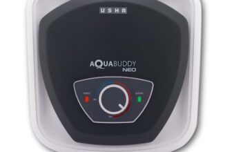 USHA AquaBuddy Neo Geyser 15 Litre 5 Star BEE Rating | Copper Heating Element | Storage Water Heater with Anti-Rust Protection | Warranty: 8 Yr Tank, 2 Yr Product