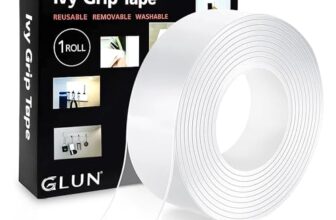 GLUN Double Sided Tape Heavy Duty Multipurpose Nano Adhesive Grip Tape | Removable, Washable, Traceless, Reusable Sticky Strips for Wall Mounting, Home & Office, 9 x 9 Cm