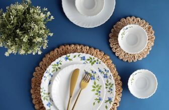 Cello Opalware Dazzle Series Moon Rose Dinner Set, 18 Pieces | Opal Glass Crockery for 6 | Bone Ash-Free | Lightweight, Elegant White Plate & Bowl Set |Opal Glass Dinner Set for Daily Use & Gifting