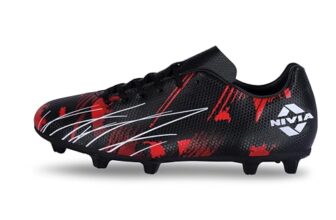 Nivia Infra 2.0 Men’s Football Shoes | Lightweight Comfort & Maximum Grip | Best for Competitive Soccer Players | Sports Cleats | Football Footwear | Football Sports Shoes | (Black) | Size-UK07