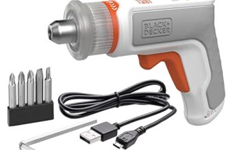 BLACK + DECKER BCRTA01-B1 4V 5mm Cordless Electric Screwdriver Furniture Assembly Tool