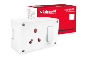 Goldmedal Essenza 16A Modular Switch Socket with Junction Box | 3 in 1 Heavy-Duty Power Socket with Switch | Ideal for Home & Office Use | White