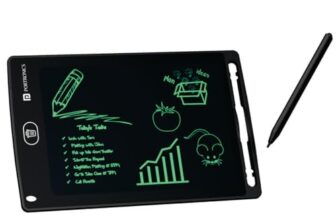 Portronics Ruffpad 8.5E Re-Writable LCD Writing Pad with Screen 21.5cm (8.5-inch) for Drawing, Playing, Handwriting Gifts for Kids & Adults,(Black)