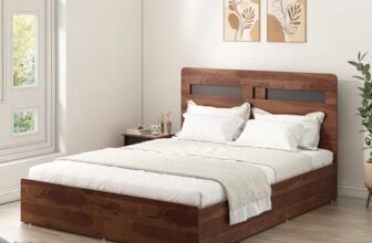 Spacewood Dornik Bed |King Size (78 X 72) Engineered Wood Bed with 3/4th Hydrulic Lifton Storage | 3 Year Warranty | Modern Design |Engineered Wood | Sheesham