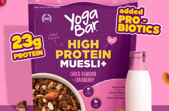 Yogabar High Protein Muesli 1kg Jar, Choco Almond & Cranberry with Probiotics & Omega-3 Jar(1 kg)