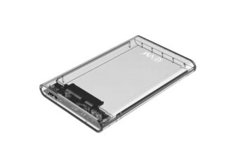 EVM 2.5″ SATA SSD Casing USB 3.0 – Portable External Hard Drive/SSD Transparent Case Cover – Fast Transfer Speeds Upto 5Gbps, On-The-Go Storage & Data Backup (ESC-TP01)