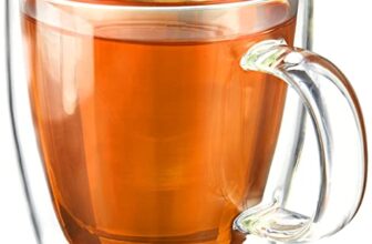 Amazon Brand – Solimo Borosilicate Glass Tea Cup, Double Wall, Heat-Resistant, Crystal-Clear, Ideal for Tea, Coffee and Other Beverages (Set of 4, 170 Ml Each)