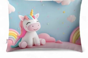 Baby of Mine Kids Pillow Cushion with Super Soft Fabric, 1 Month to 5 Year Kids Pillows, Colourful Animal Prints, Kid Pillow for Sleep, Head Shaping Pillow for Baby – 12×18 inches (Unicorn)