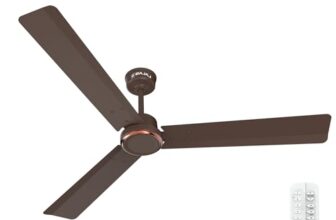 Bajaj Classico Sleek Plus 5S 1200MM (48”) BLDC Ceiling Fan with Remote | BEE 5 Star Rated Energy Efficient | Power Saving | Sleek Compact Design | High Air Delivery |2-Year Warranty |Walnut Wood