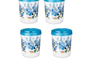 ARISTO Store Queen444 Plastic Storage Container Set of 4-1400 Ml, (12.6(D) X 15.2) Cm, multicolour
