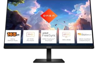 HP OMEN 27 inch FHD 165Hz Gaming Monitor,(68.6cm),FHD(1920 x 1080),400 nits,Pivot-Rotation,Anti-Glare, Eye Ease,8.08kg
