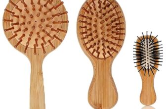 Sleek Hair Brush, Wooden Hair Brush 3-Piece Set, Bamboo Vent Cushion Comb for Smoothing and Styling, Compact Design for Personal Use and Travel
