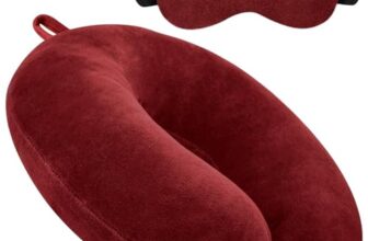 Crackles U Shaped Travel Neck Pillow Combo with Eye Mask for Travel in Airplane Flight/Car/Train for Sleeping,Comfortable Head Rest Neck Support | Lightweight for Men and Women (Red)