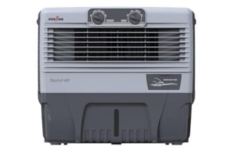 Kenstar Auster 60 Window Air Cooler for Home – Inverter Compatible, Wood Wool Cooling Pads, Collapsible Louvers (60L, 210 Watts)