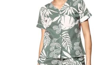 BLACK TEETAR Women Pajama Set Printed Cord-Set Night Suit Set of Shirt & Shorts Set Women Night Wear Set, (Red, M)