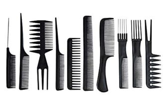 10PCS Black Hair Comb Professional Salon Hairdressing Hair Stylists Styling Comb set kit Multifunction Anti-Static Barbers Brush Combs Tool for Women Men Kids