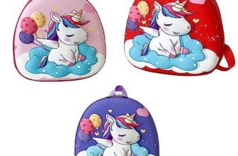 AREO Children Boys Girls Cute Cartoon Schoolbag Shoulder Bag Kids Birthday Gift for 2-6 Years Old Children (Areo kids-uni-corn on cloud (Any color 1 Pc will be sent)) Multicolor