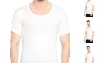 VIP Bonus Premium RNS Men’s 100% Cotton Round Neck Half Sleeve White Vest, 80 Size, Pack of 6