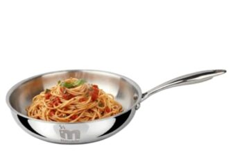 Mercado Triply Stainless Steel Fry Pan 24 cm (2L) | SS304 Food Grade | Even Heat Distribution | Ideal for Frying & Sautéing | Induction & Gas Compatible | 5 Years Warranty