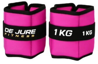 De Jure Fitness Adjustable Ankle & Wrist Weights Pair (1KG x 2) for Men & Women | Strength Training, Walking, Running, Workout, Yoga | Comfortable, Durable | Pink – 2KG